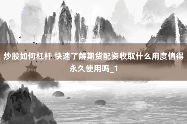炒股如何杠杆 快速了解期货配资收取什么用度值得永久使用吗_1