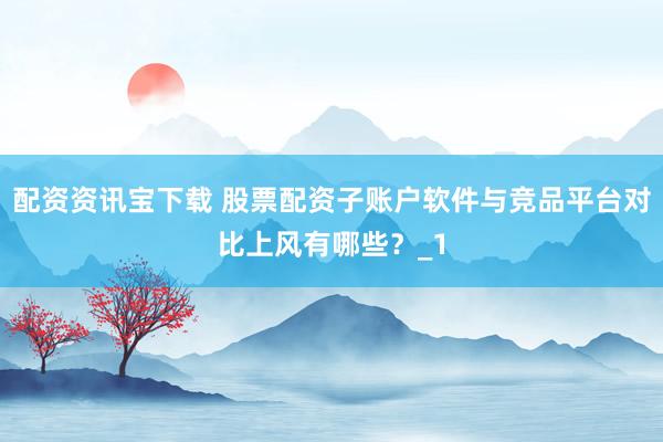 配资资讯宝下载 股票配资子账户软件与竞品平台对比上风有哪些？_1