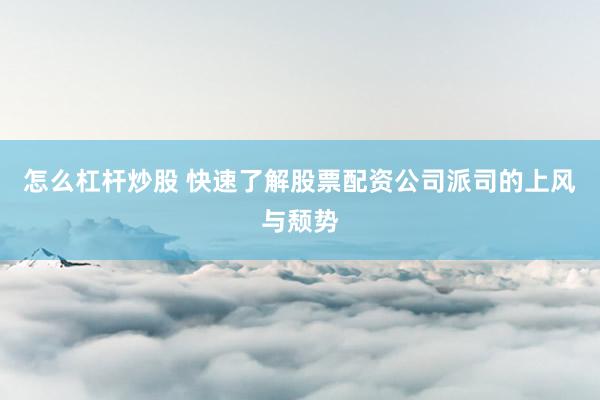 怎么杠杆炒股 快速了解股票配资公司派司的上风与颓势