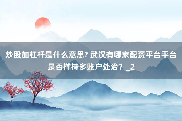 炒股加杠杆是什么意思? 武汉有哪家配资平台平台是否撑持多账户处治？_2